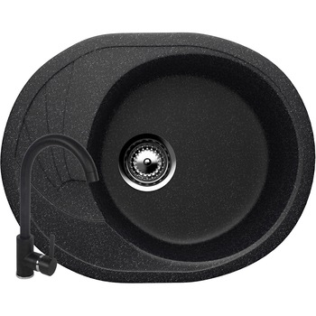 Set Chiuveta ovala Compozit Bucatarie Ulgran U-403-308, Negru, Reversibila, Sifon Complet inclus + Baterie Fleko FZXC-MD410 Negru Set Chiuveta ovala Compozit Bucatarie Ulgran U-403-308, Negru, Reversibila, Sifon Complet inclus + Baterie Fleko FZXC-MD410 Negru