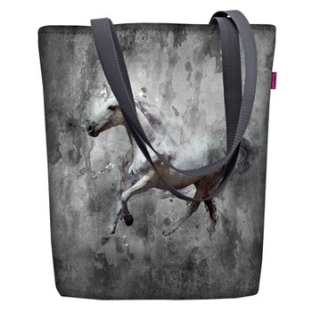 Geanta pentru femei cu imprimeu gri de cal Geanta pentru femei cu imprimeu gri de cal