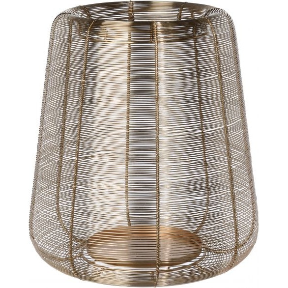 Felinar metalic auriu, model fir, 35 cm