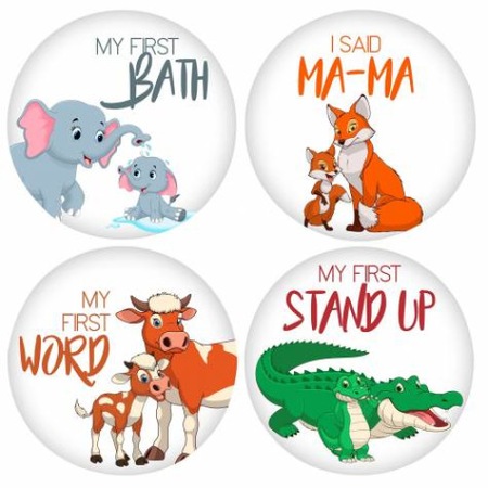 Set 20 Stickere Pentru Fotografii Bebelusi My First Baby Milestone Stickers Bebenou 15 Cm Alb Unisex Emag Ro