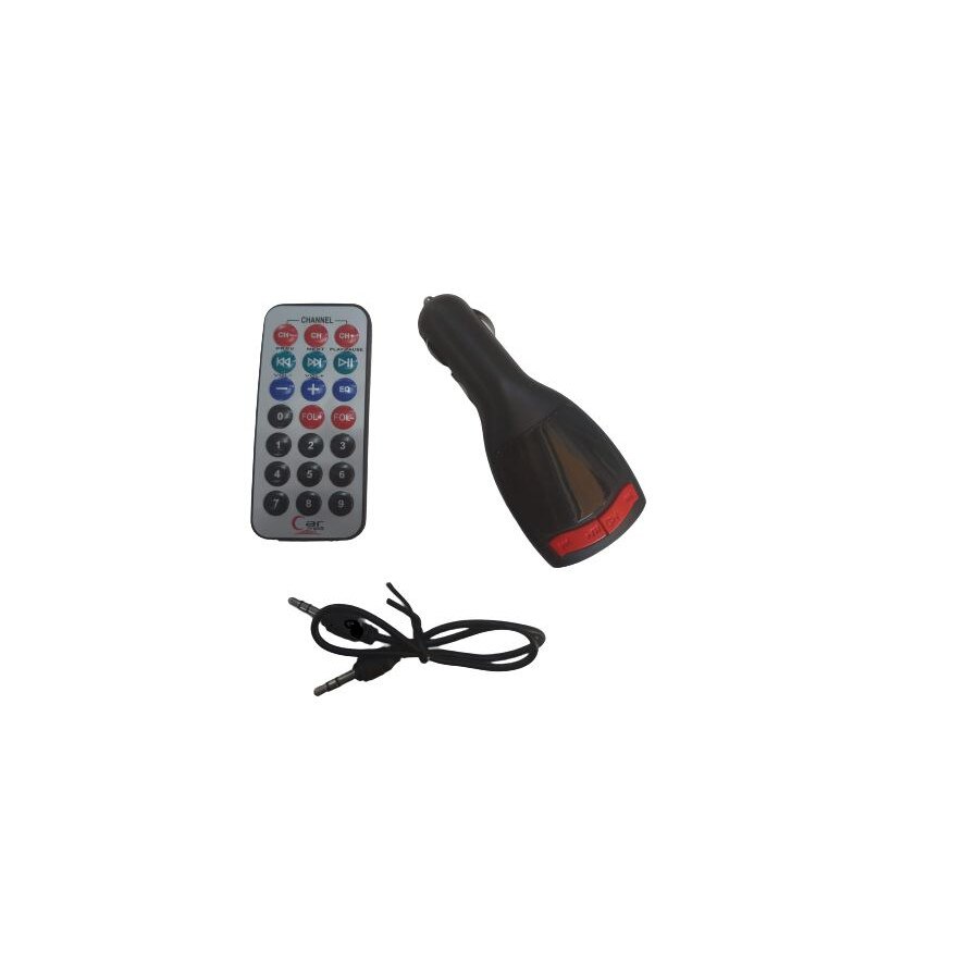 Modulator FM cu telecomanda, USB, MicroSD, AUX, Negru