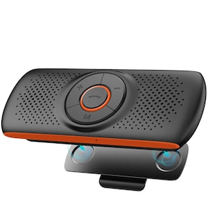 Car Kit Auto difuzor bluetooth handsfree pentru parasolar auto, magnetic, Wireless Audio Receiver, cu tehnologie DSP, GPS, muzica handsfree pentru 2 telefoane simultan, CA2020
