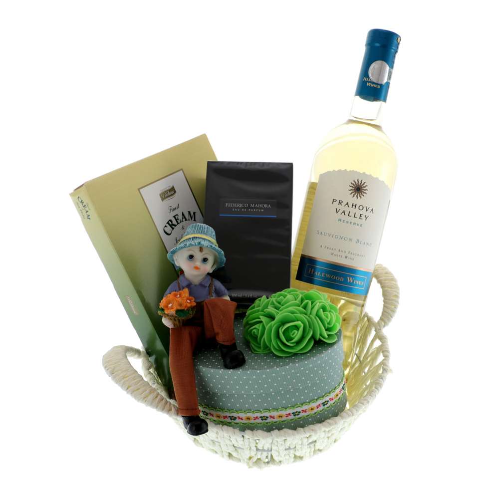 Cos Cadou pentru barbati Valea Florilor 5 piese