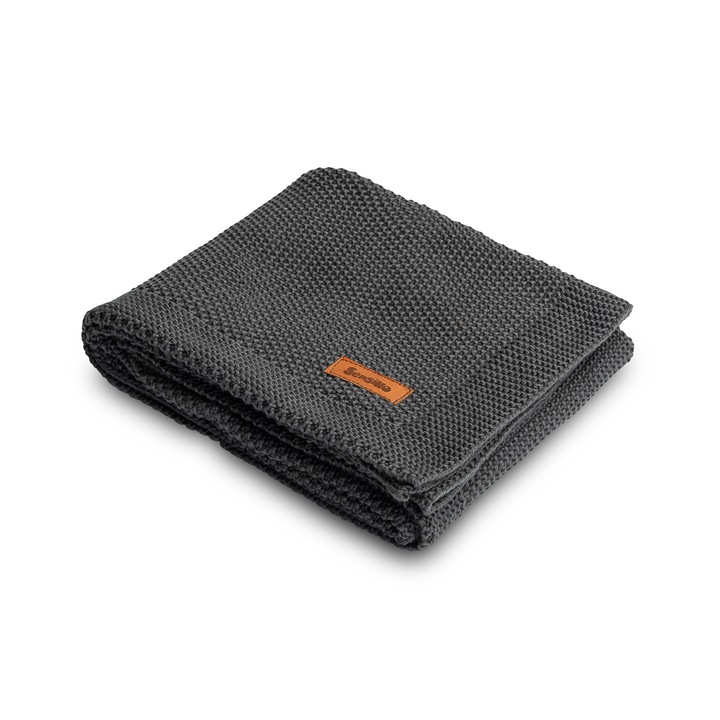 Плетено памучно килимче Sensillo 100x80 см Графит