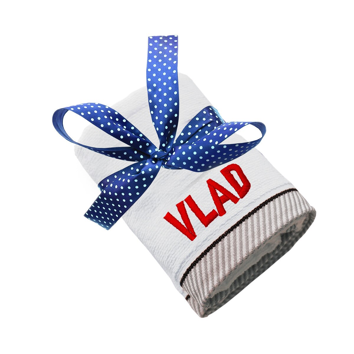 Prosop copii, LWS, bumbac, brodat, model nume Vlad, 70x140 cm