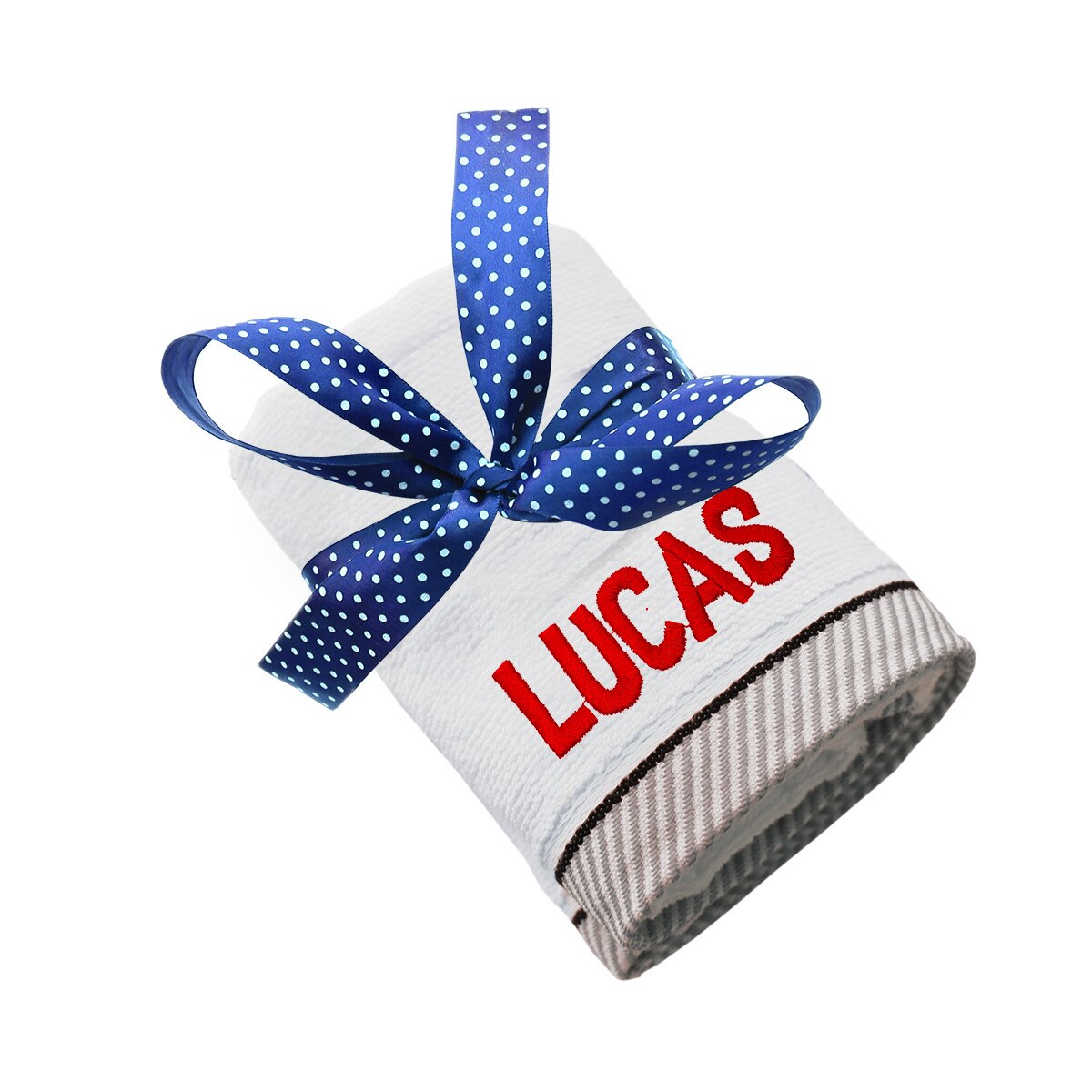Prosop copii, LWS, bumbac, brodat, model nume Lucas, 30x50 cm