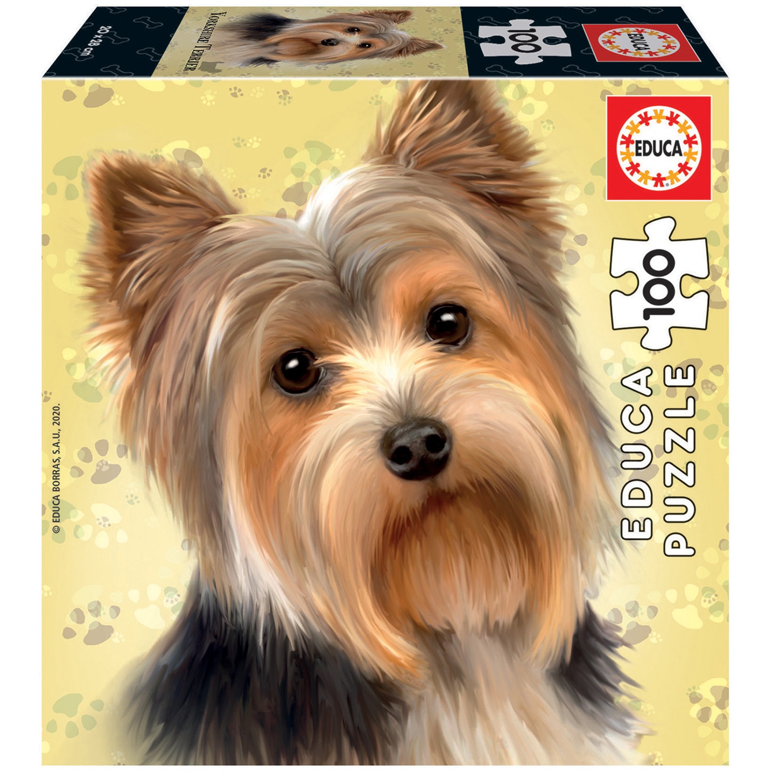Puzzle Educa Yorkshire Terrier sase puzzle masurate 100 piese