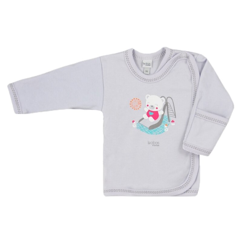 Bluza cu maneca lunga pentru bebelusi Koala Papuga 3628-G, Gri