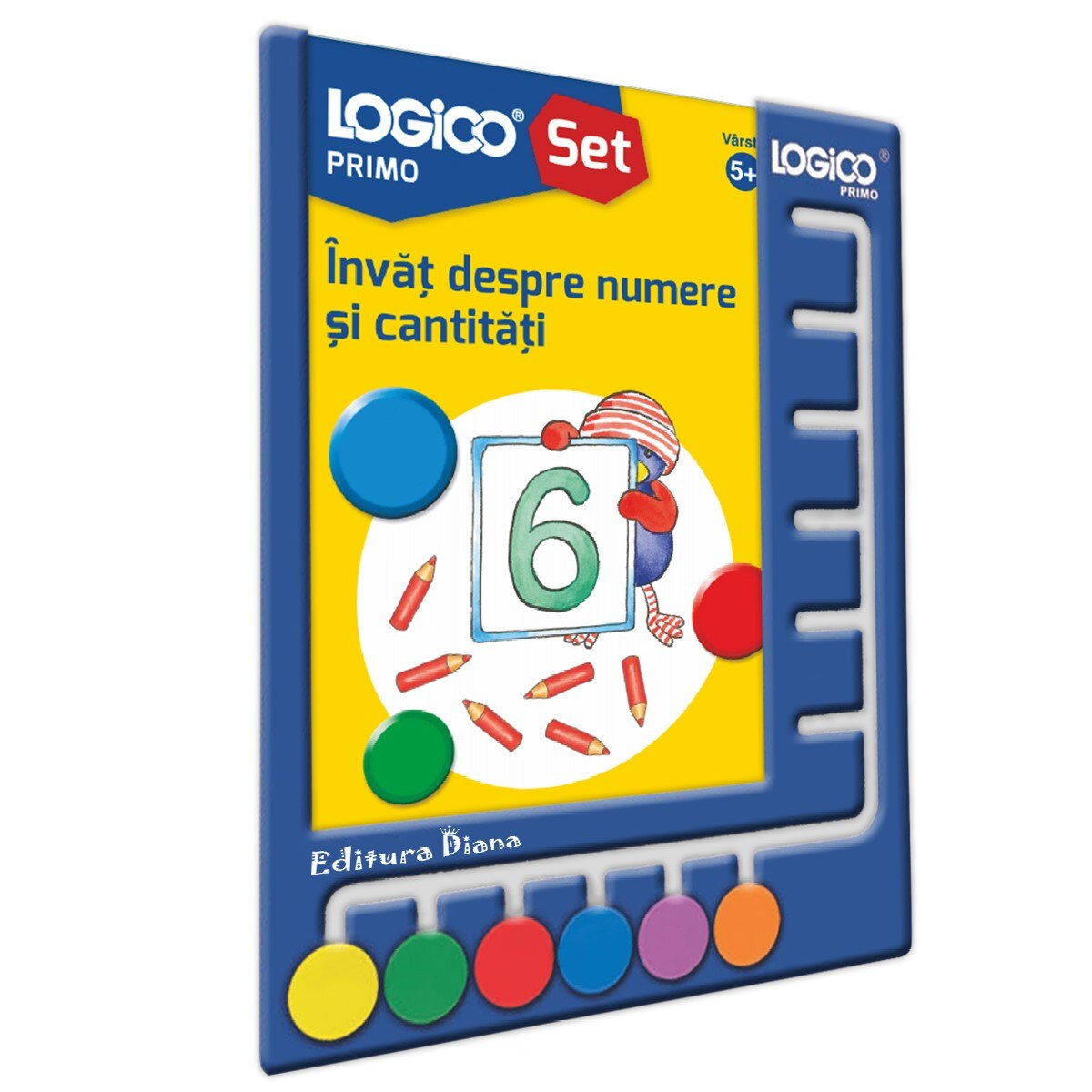 Set Tablita de lucru + Planse LOGICO Primo - Invat despre numere si cantitati (5 ani+)