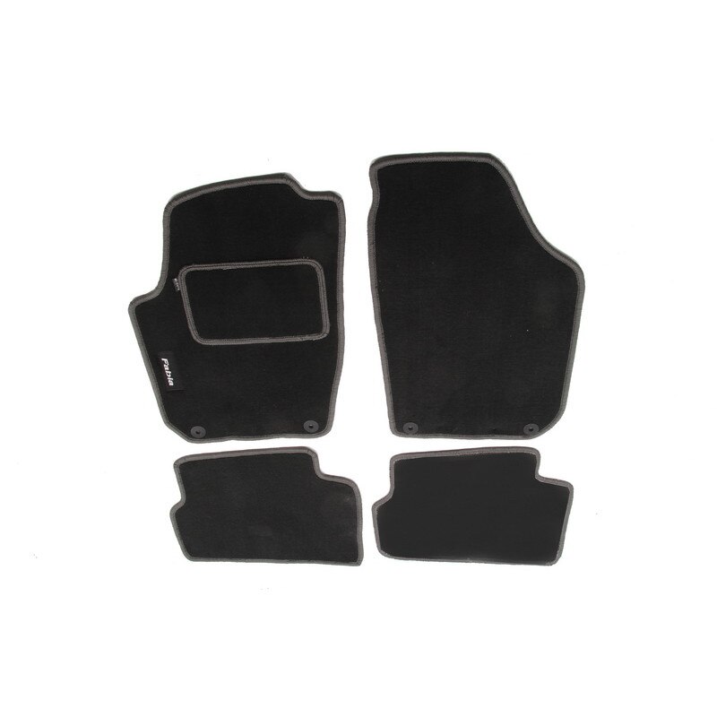 Set 4 covorase auto MAMMOOTH, Velur, pentru SKODA FABIA II 2006-2014 SALOON, Gri