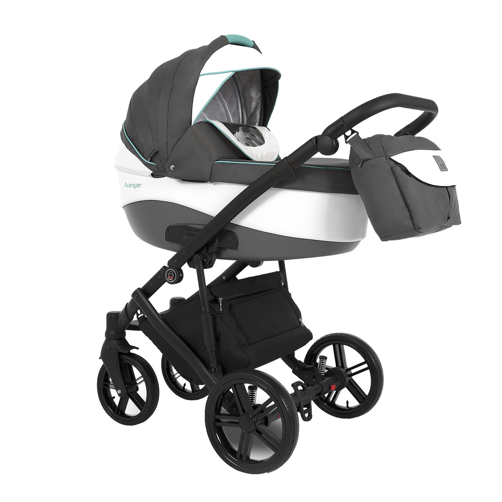 Carucior copii 3 in 1 Camarelo Avenger Plus Alb/Gri Inchis