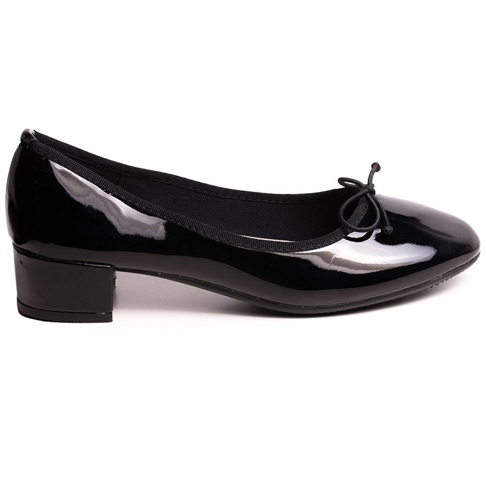 Pantofi dama Neena cu aspect lacuit, Negru, Negru