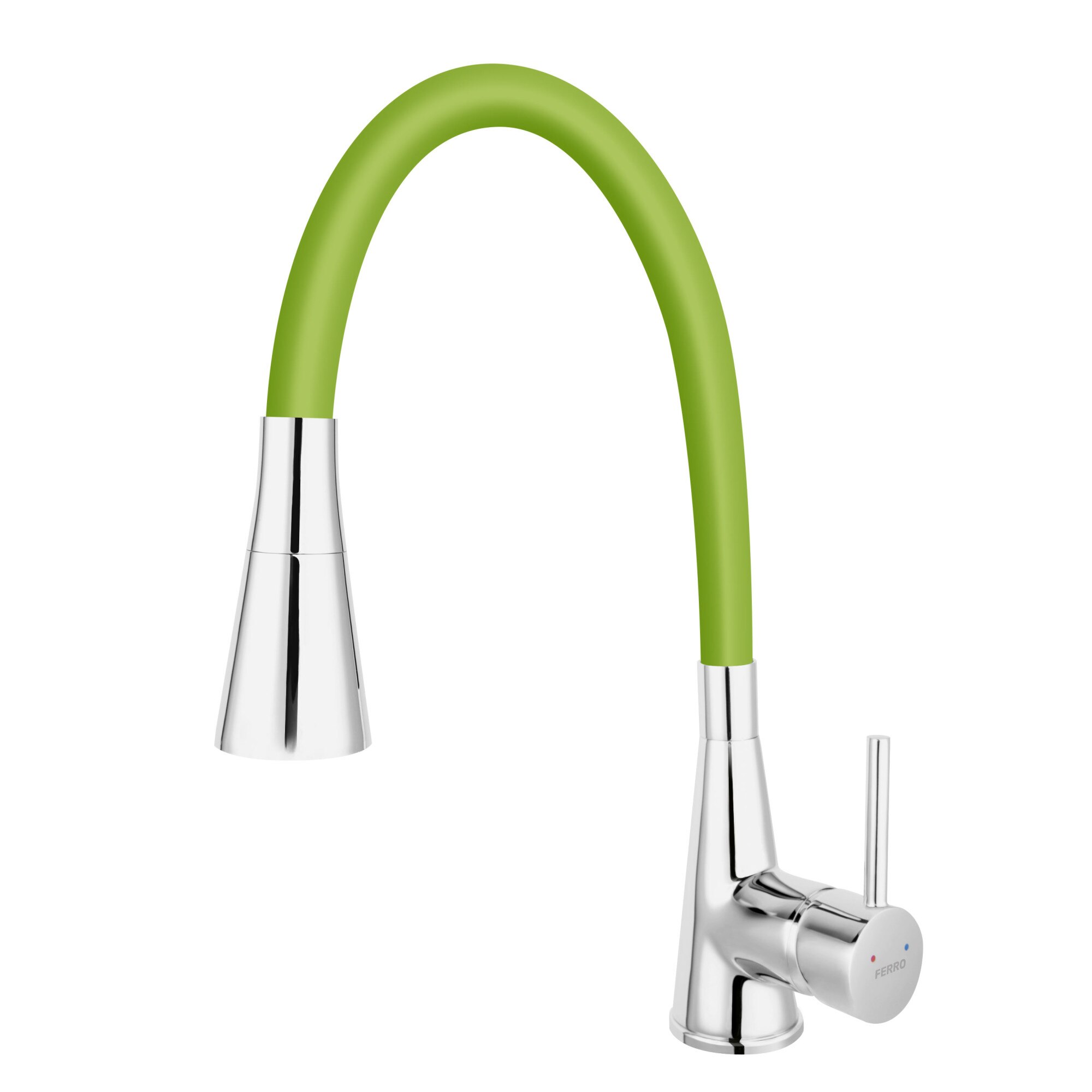 Baterie Zumba II bucatarie cu pipa flexibila verde