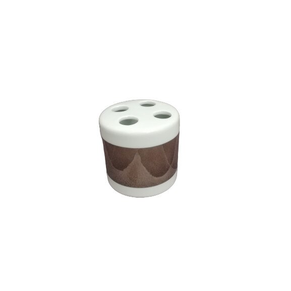 Suport periute dinti kleine wolke, ceramica, alb/argintiu