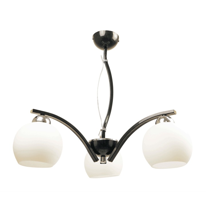 Интериорен полилей Erste Dora 3x60W Max E27 EL0026516 Цвят Черен Бял