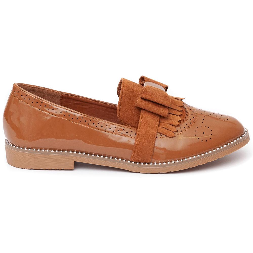 Pantofi dama Shay cu aspect lacuit, Maro, Maro