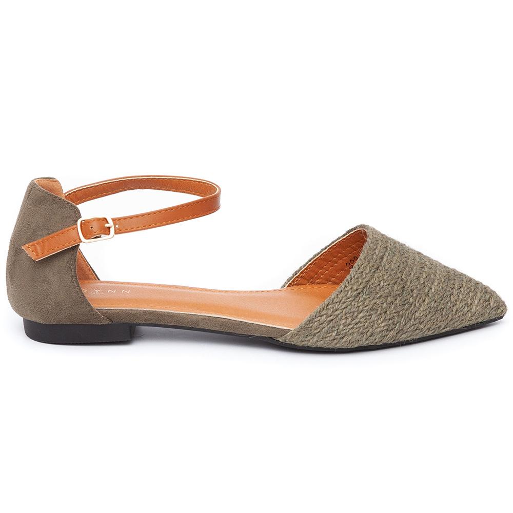 Pantofi dama Elyssa cu panza de iuta, Verde, Verde