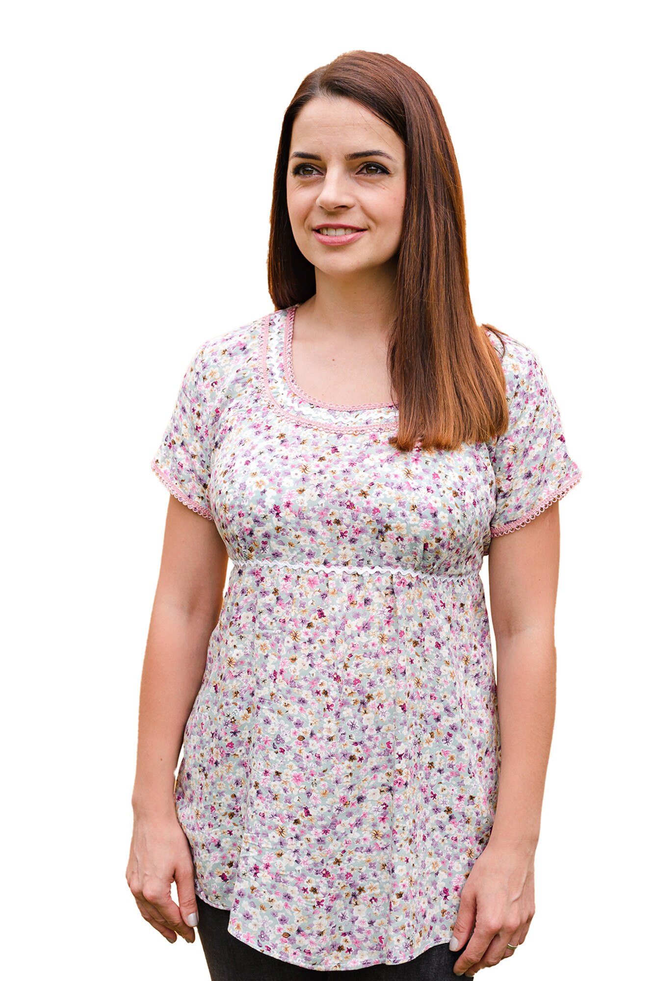 Bluza viscoza, NatuRustiQ, BL201, imprimeu floral, marimea 50