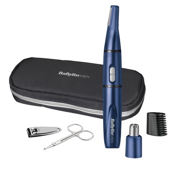 Trimmer BaByliss 7058PE pentru detalii, nas și urechi 3 in 1, Albastru Trimmer BaByliss 7058PE pentru detalii, nas și urechi 3 in 1, Albastru