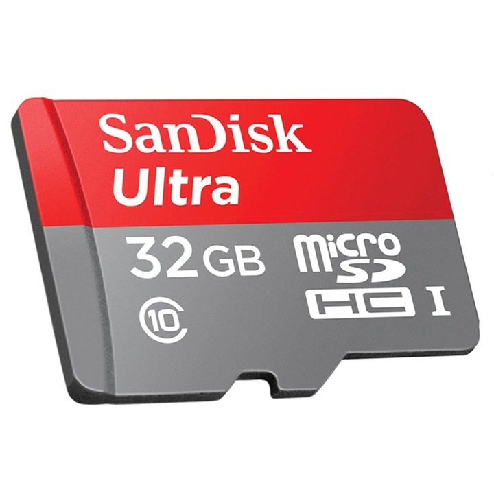 Card de memorie Sandisk Micro SD Ultra 32GB Clasa10, 80mb/s cu adaptor
