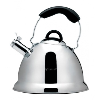 Ceainic cu fluier Kassel, capacitate 2.6 litri, material inox, inductie, seria Amber Ceainic cu fluier Kassel, capacitate 2.6 litri, material inox, inductie, seria Amber