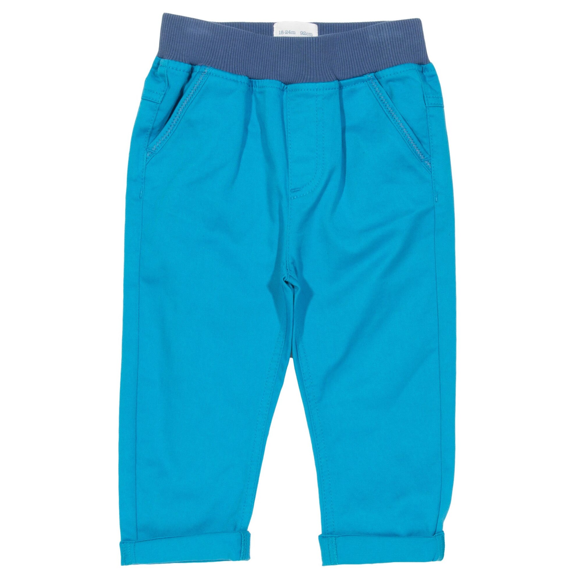 Blugi albastri lejeri jeans pull ups pentru baieti, bumbac organic, Albastru azur