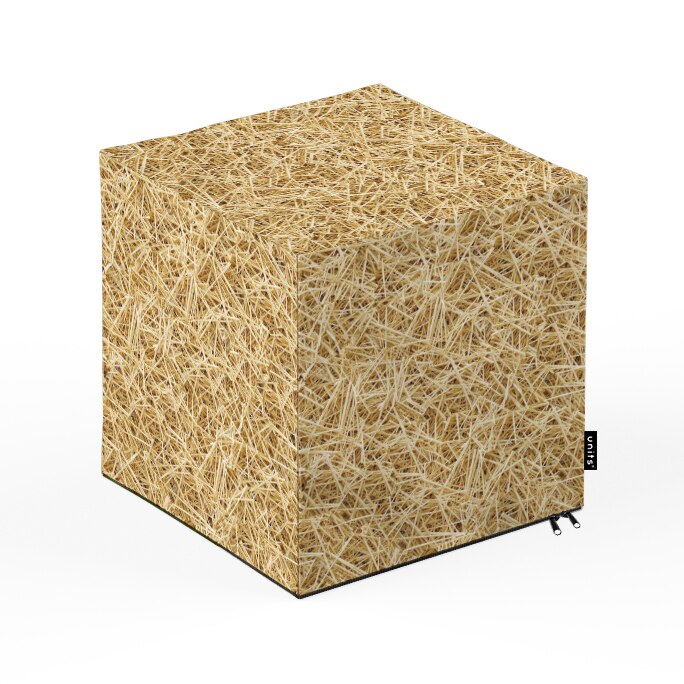 Taburet Units, cub, paie, 30 x 30 x 30 cm