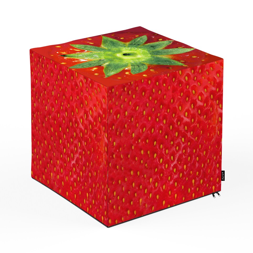 Taburet Units, cub, capsuna, 45 x 45 x 45 cm