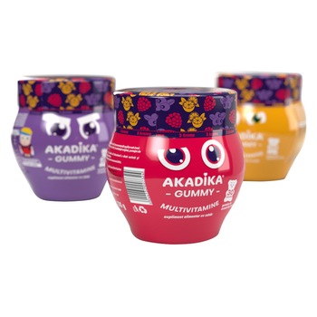 Supliment alimentar Akadika Gummy Multivitamine 3 Arome, 30 buc Supliment alimentar Akadika Gummy Multivitamine 3 Arome, 30 buc