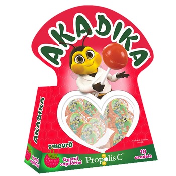 Supliment alimentar Akadika Propolis C Zmeura, 10 bomboane Supliment alimentar Akadika Propolis C Zmeura, 10 bomboane