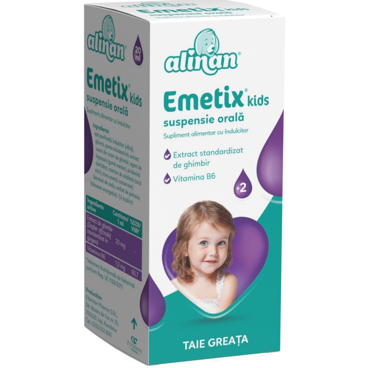 Suspensie orala Alinan Emetix Kids, 20 ml, Fiterman