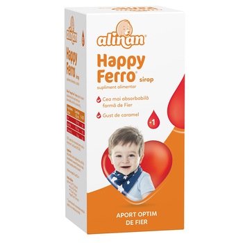 Supliment alimentar Alinan Happyferro Sirop, 100 ml Supliment alimentar Alinan Happyferro Sirop, 100 ml