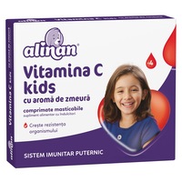 Supliment alimentar Alinan Vitamina C Kids, 20 comprimate masticabile (zmeura)