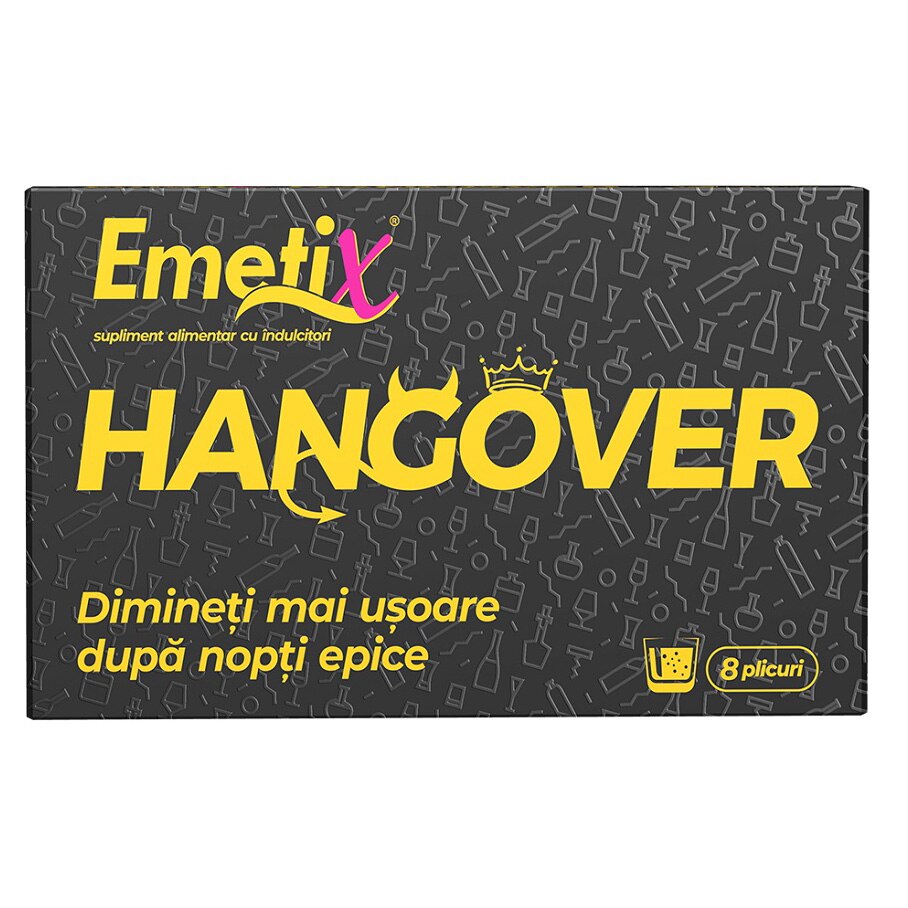 Supliment alimentar Emetix Hangover, 8 plicuri