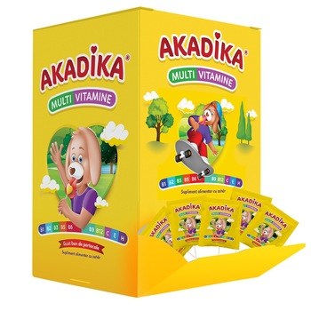 Supliment alimentar Lollipops Akadika Multivitamine, 50 bucati Supliment alimentar Lollipops Akadika Multivitamine, 50 bucati
