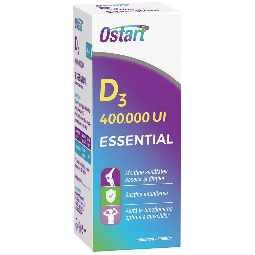 Supliment alimentar Ostart Essential D3 400000 Ui Picaturi, 20 ml