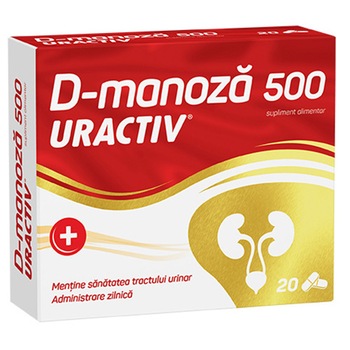 Supliment alimentar Uractiv D-Manoza, 20 capsule Supliment alimentar Uractiv D-Manoza, 20 capsule