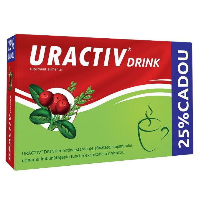 Supliment alimentar Uractiv Drink, 8 plicuri + 2 plicuri, promo