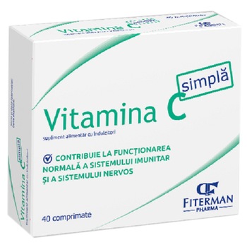 Supliment alimentar Vitamina C (Simpla) 180 Mg, 40 comprimate Supliment alimentar Vitamina C (Simpla) 180 Mg, 40 comprimate