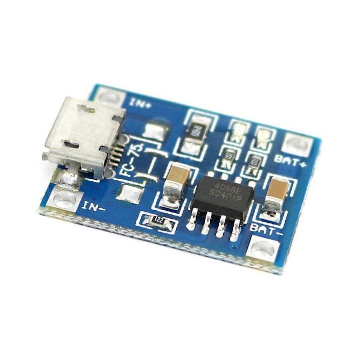 Arduino Clone TC4056 Akkumulátor töltő modul, Micro USB csatlakozó