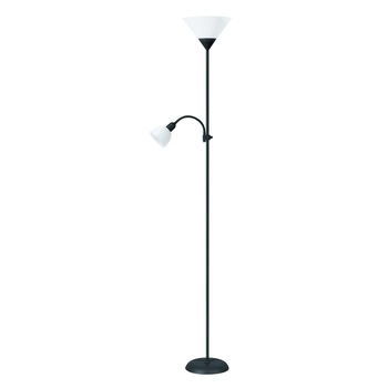 Lampa de podea Platinet PFLF066B , E27 si E14 , 180cm , metal si plastic , neagra cu alb Lampa de podea Platinet PFLF066B , E27 si E14 , 180cm , metal si plastic , neagra cu alb