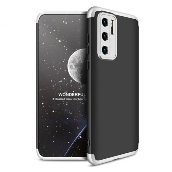 Husa Shield 360 GKK pentru Huawei P40 Black/Silver