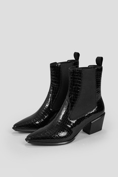 Vagabond Shoemakers, Cizme medii cu aspect de piele de crocodil Betsy, Negru, 37 Vagabond Shoemakers, Cizme medii cu aspect de piele de crocodil Betsy, Negru, 37