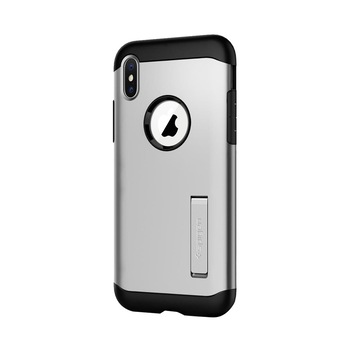 Husa iPhone X, Spigen Slim Armor Air Cushion, Argintiu Husa iPhone X, Spigen Slim Armor Air Cushion, Argintiu