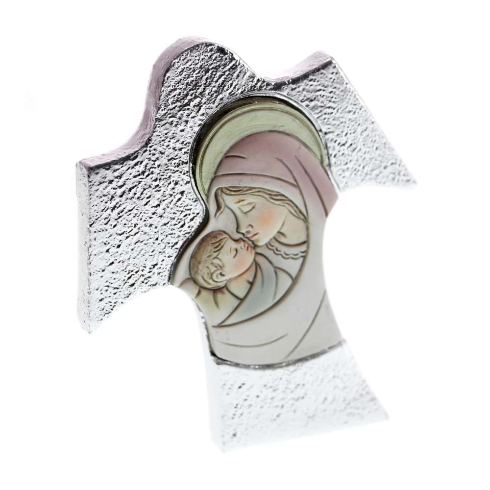 Icoana Maria cu Isus pe cruciulita 9x10 cm