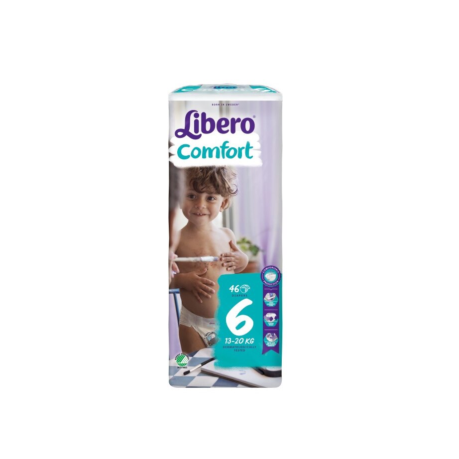 Scutece Libero Comfort 6 XL Jumbo Pack, 13-20 kg, 46 buc