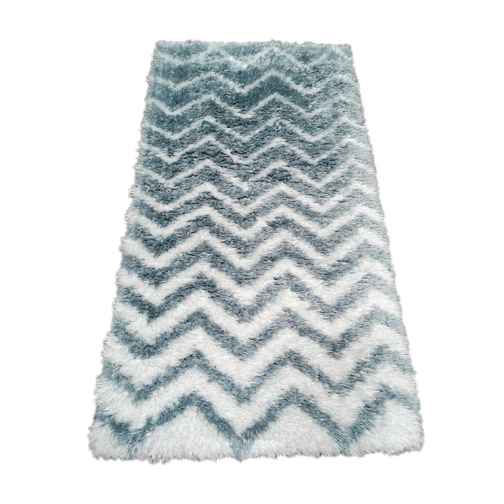 Covor Plush, 200 x 290, Albastru/Crem, 0009A