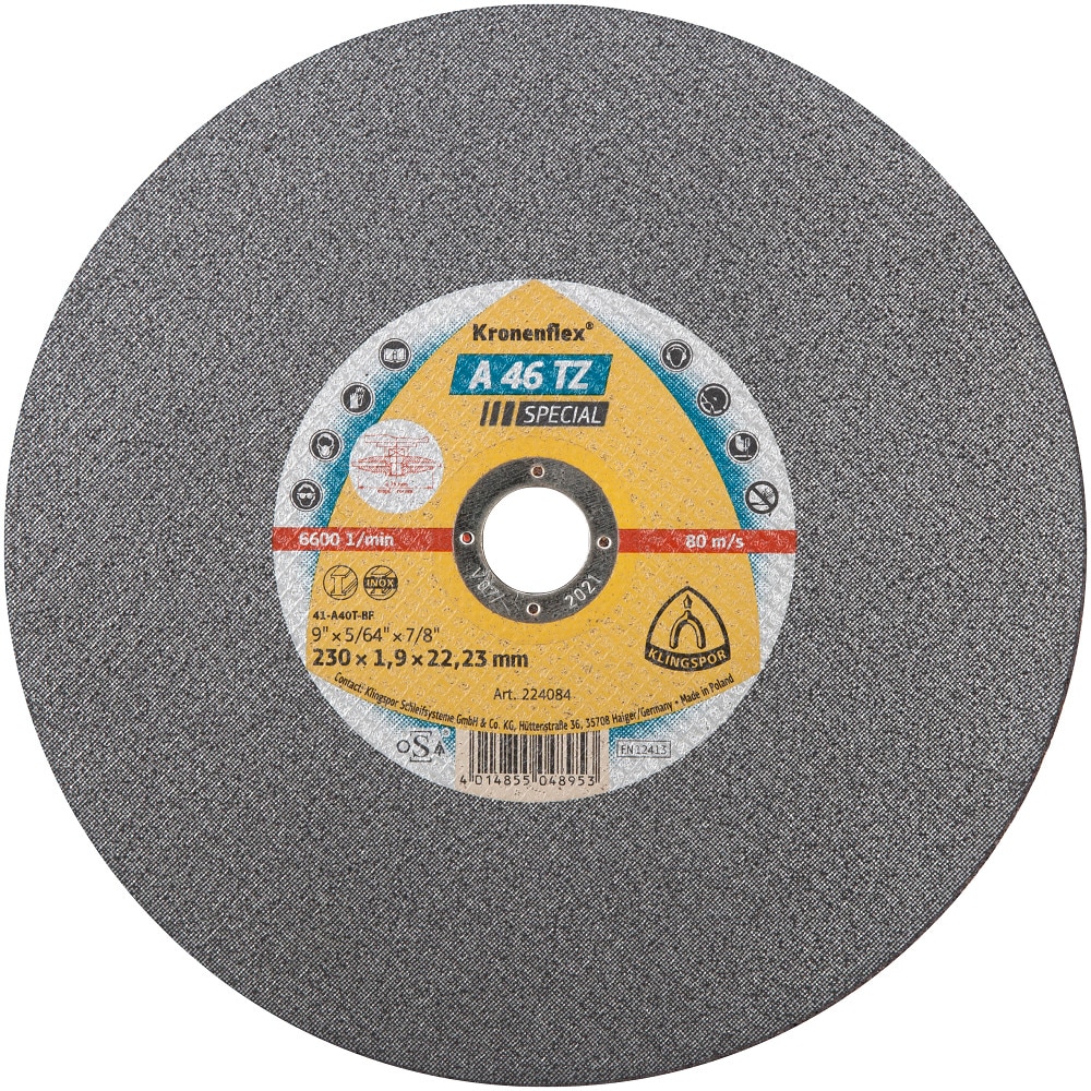 Disc Abraziv A46 Special Klingspor, Diametru 230 mm, Grosime 1.9 mm