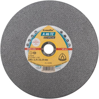 Disc Abraziv A46 Special Klingspor, Diametru 230 mm, Grosime 1.9 mm Disc Abraziv A46 Special Klingspor, Diametru 230 mm, Grosime 1.9 mm