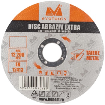 Disc Abraziv A60 Metal EvoTools, Diametru 125 mm, Grosime 1 mm Disc Abraziv A60 Metal EvoTools, Diametru 125 mm, Grosime 1 mm